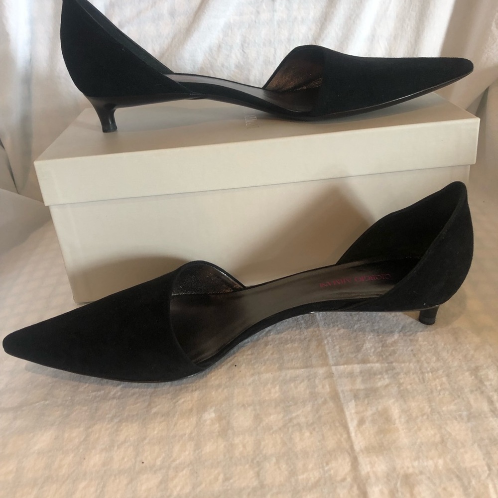 Giorgio Armani Black Women's Kitten Heels